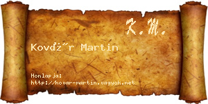 Kovár Martin névjegykártya